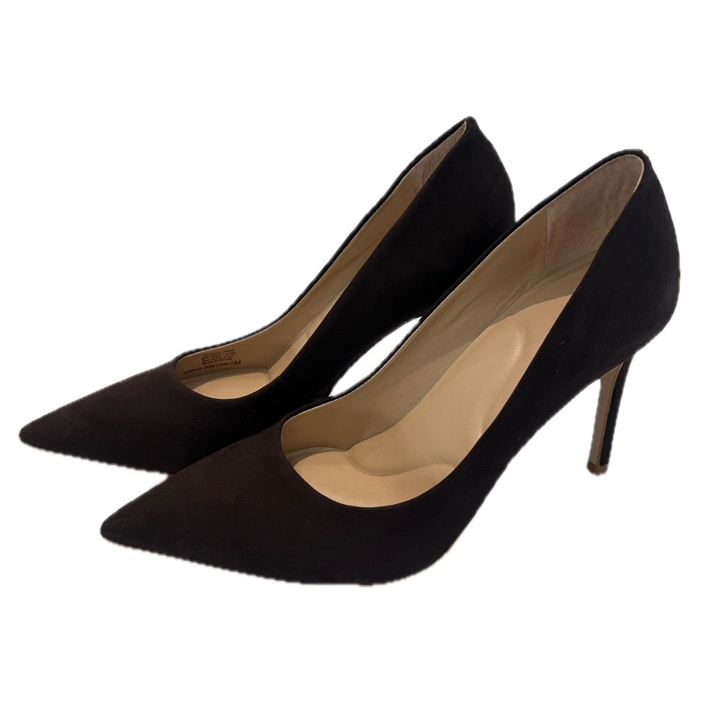 Gianni Bini Sampras Nubuck Pointed Toe Brown Suede Pumps 🤎 Classic Heels | Sz 8 - Picture 2 of 11